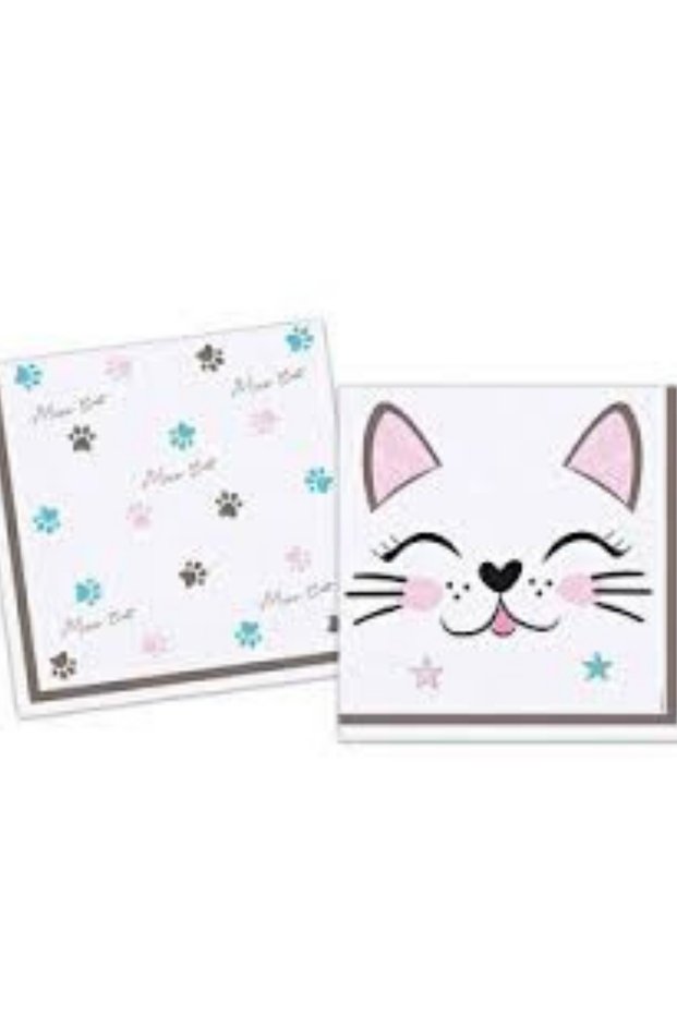 16 Pack Miss Cat Cat Paper Napkins Double Layer