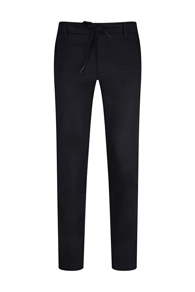Black Regular Fit Cotton Jogger Pants with Side Pockets