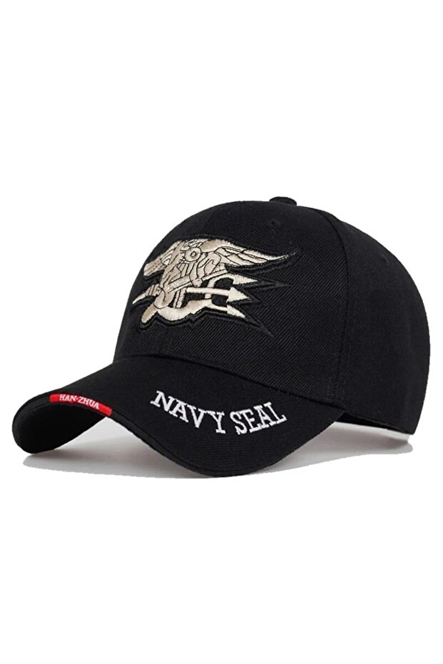 Black Unisex Seal Assault Team Embroidery Baseball Caps Spring and Autumn Outdoor Adjustable Casual