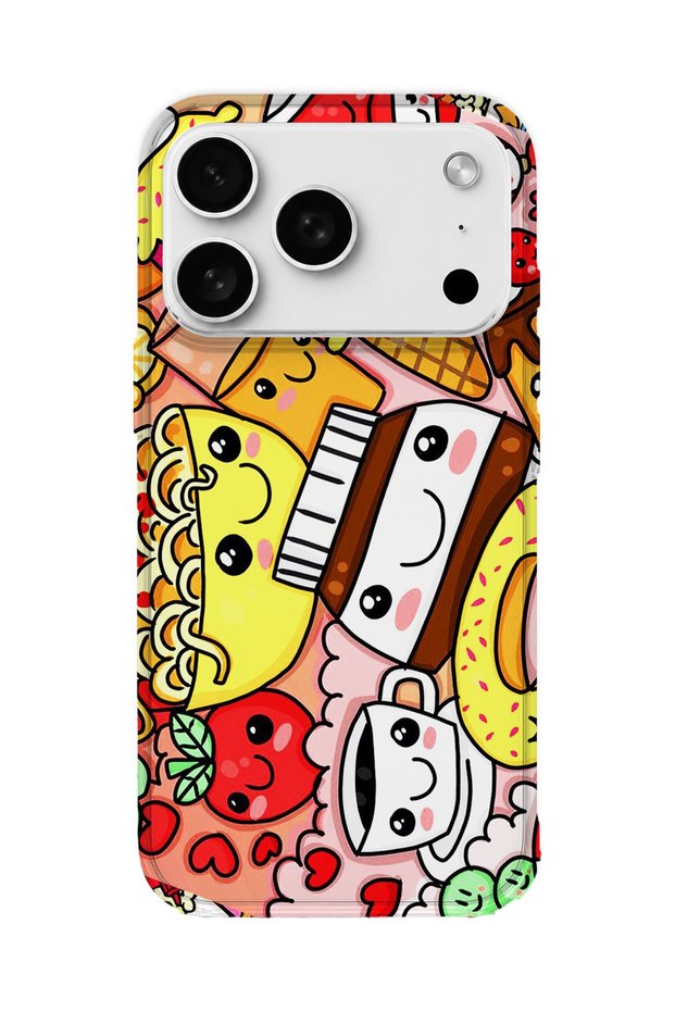 iPhone 17 Pro Compatible Printed Transparent Phone Case | Collection: Snacktoon Delight