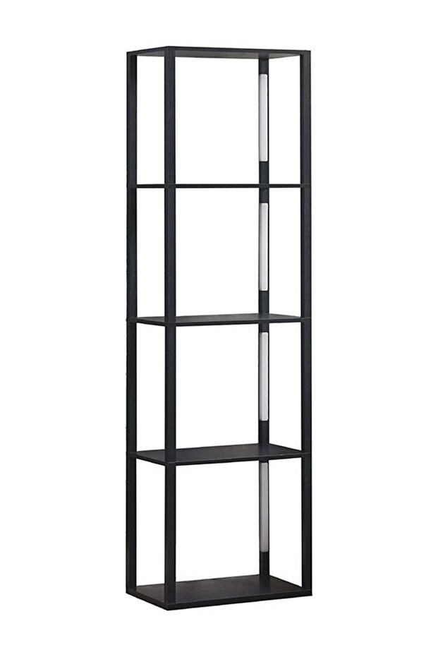 Living Room Bedroom Study Room Decoration LED Bookshelf Lamp, Movable 4-Tier Floor Lamp with Storage Rack with Remote Control 11W