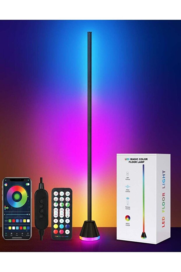 Smart RGB Corner Floor Lamp, App & Remote Control, Music Sync, Dimmable LED Standing Lamp with 16 Million Colours