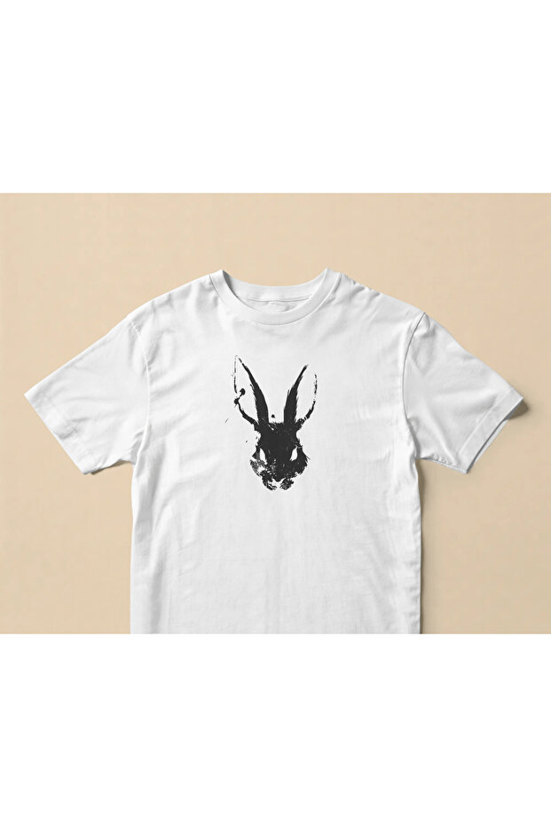 Dark Rabbit Oversize Unisex White T-Shirt