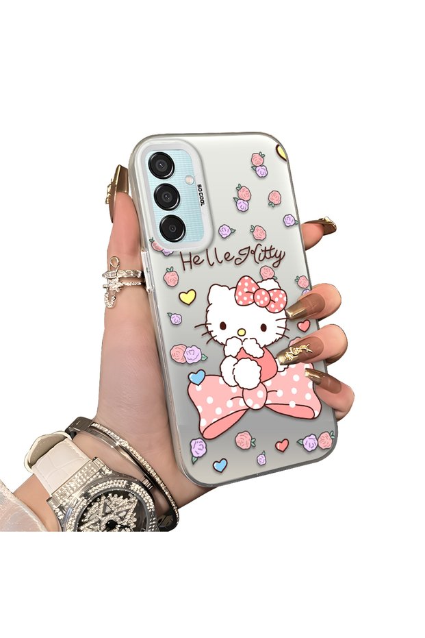 Samsung Galaxy M15 Compatible Hard Acrylic Back Silicone Edge Lens Protection Case