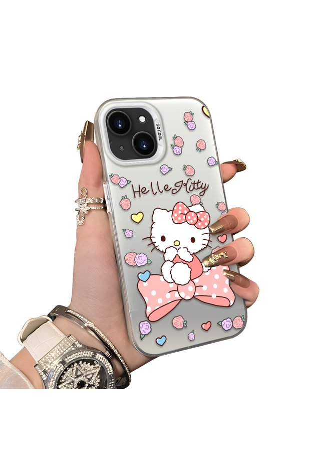 iPhone 15 Compatible Hard Acrylic Back Silicone Edge Lens Protection Case