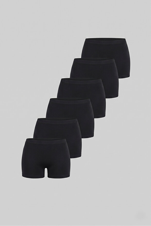 Women's 6-Pack Lycra Cotton Flexible Comfortable Boxer Shorts Tights