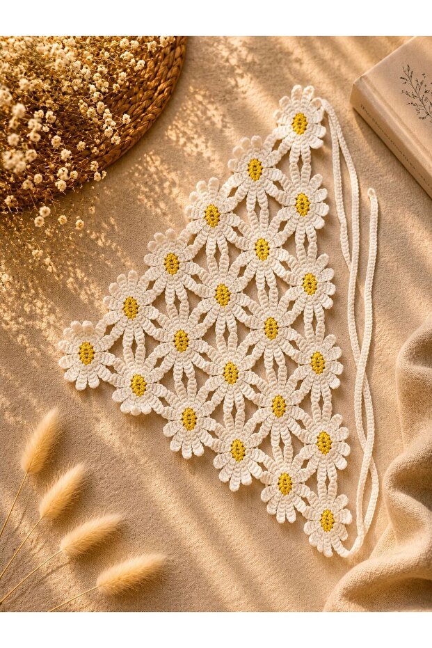 Tie-Up Summer Hair Bandanas with Flower Motifs