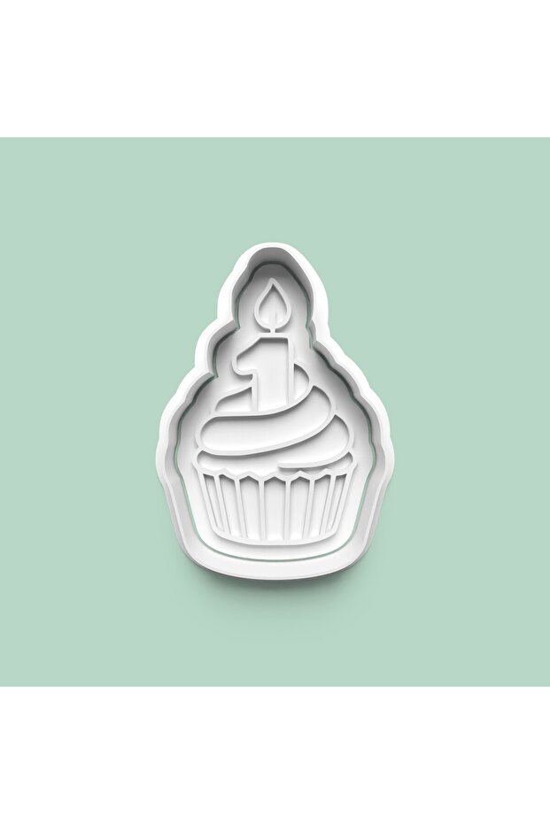 One Year Old Birthday Themed Cupcake Cookie Mold and Sugar Dough Mold 0966-2