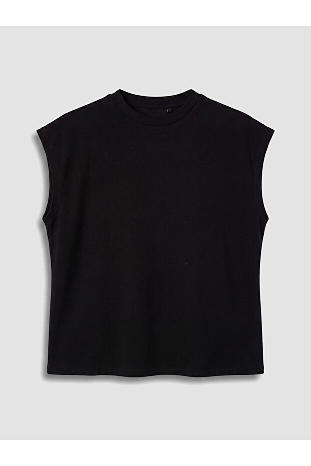 Lcw Modest Black Crew Neck Soft Touch Women's Undershirt