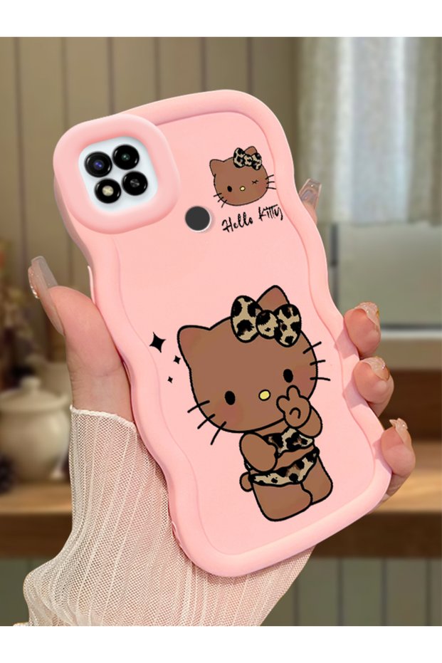 حافظة متوافقة مع هاتف Redmi 9c، حافظة حماية للكاميرا من السيليكون الوردي، حافظة هاتف بنمط كيتي