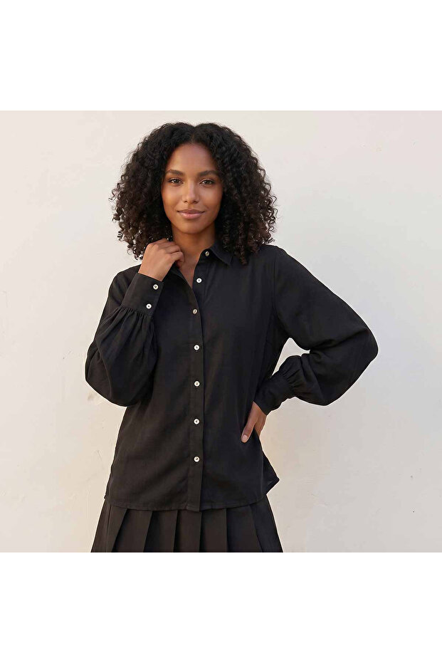 قميص سبلاش دينيم من الليوسل بأكمام بيشوب