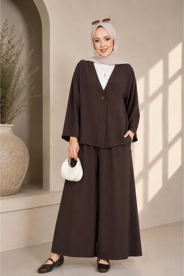 Women's Kimono Comfortable Fit Summer Aerobin Hijab Set Sb0047