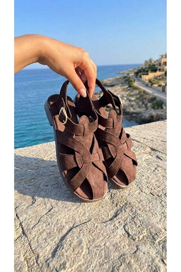 Women's Suede Cage Sandals