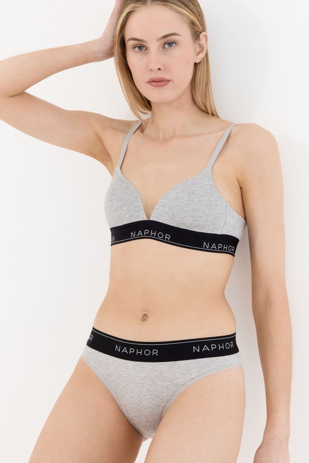 Signature Noir Gray Brazilian Panties