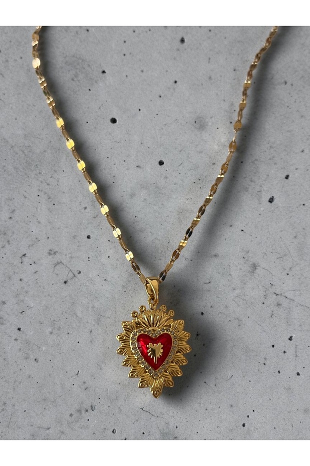 Heart Necklace with 45-cm Steel Chain