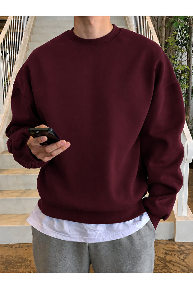Unisex Winter Oversize 0-Collar Sweatshirt