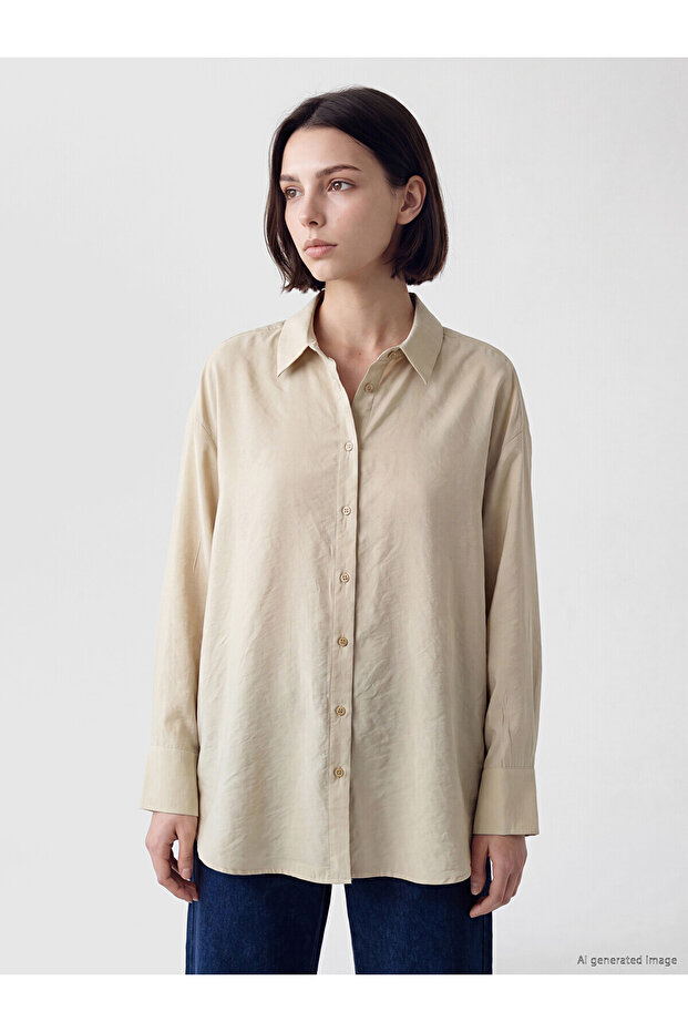 Trendlucky Oversize Modal Blended Women's Shirt Tunic with a Difference