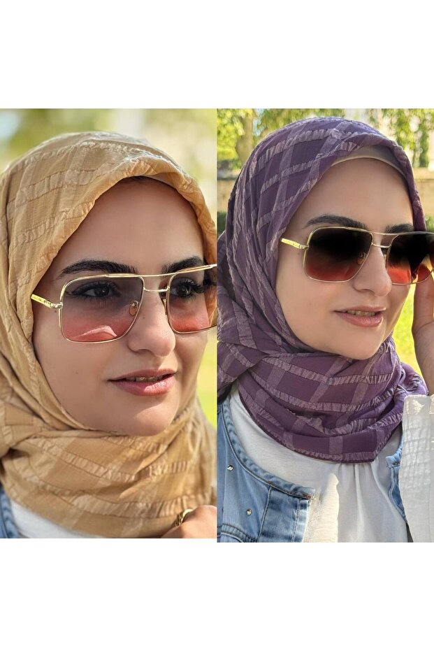 2 Jacquard Cotton Caz Scarves 120X 120