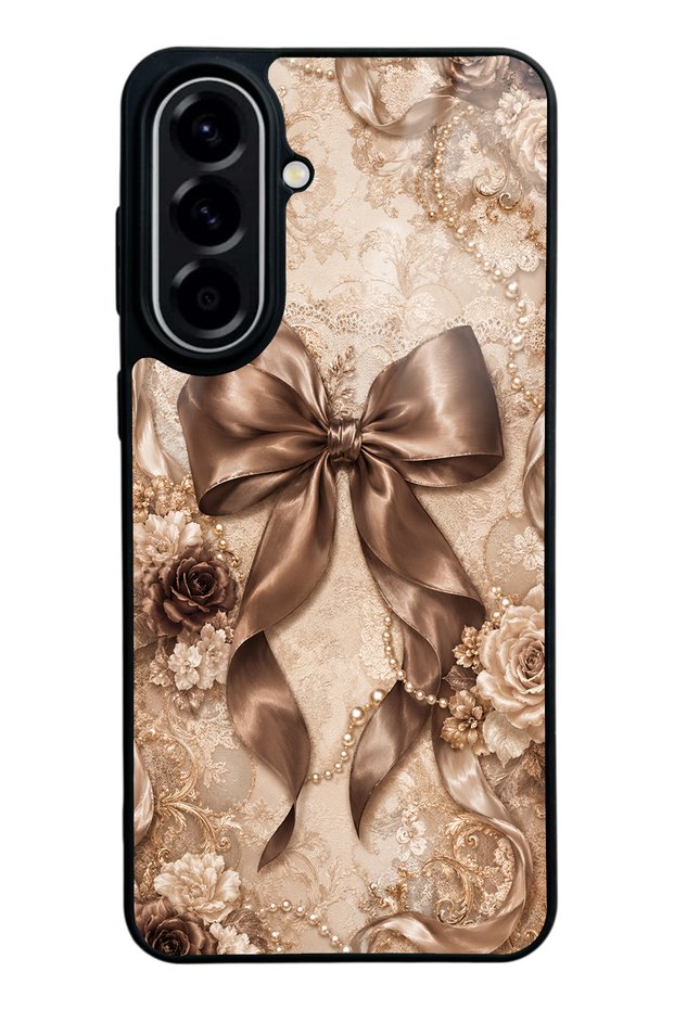Samsung A57 Glossy Phone Case with Bronze Pearl Design