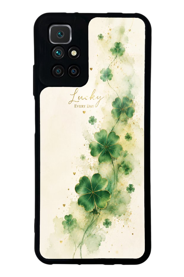 Xiaomi Redmi 10 Glossy Phone Case with Lucky Clover Whisper Design