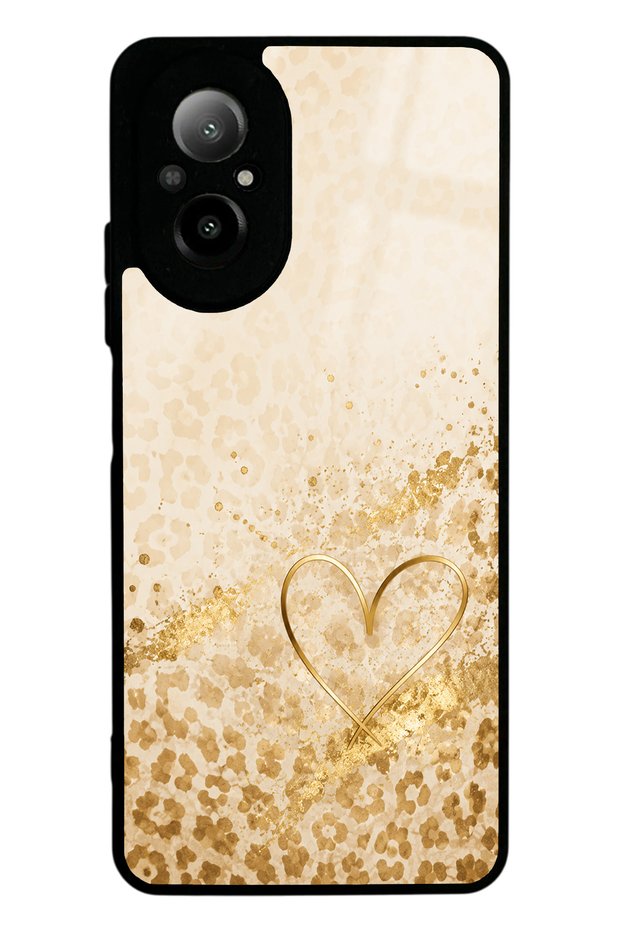 Realme 12 Lite Golden Heart Glow Design Glossy Phone Case