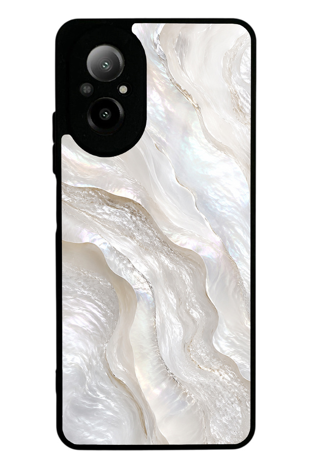 Realme 12 Lite Glossy Phone Case with Ivory Pearl Flow Design