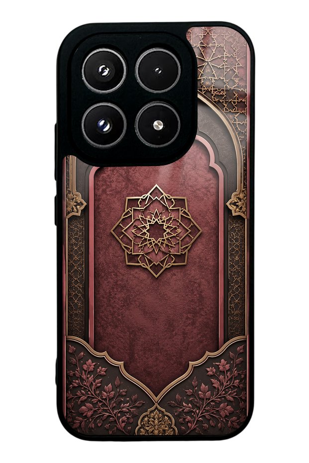 Xiaomi 17 Burgundy Glossy Phone Case with Ottoman Emblem Design