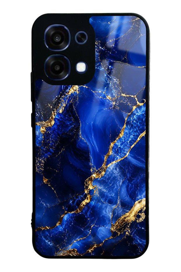 Oppo A6 Pro Sapphire Gold Marble Design Glossy Phone Case