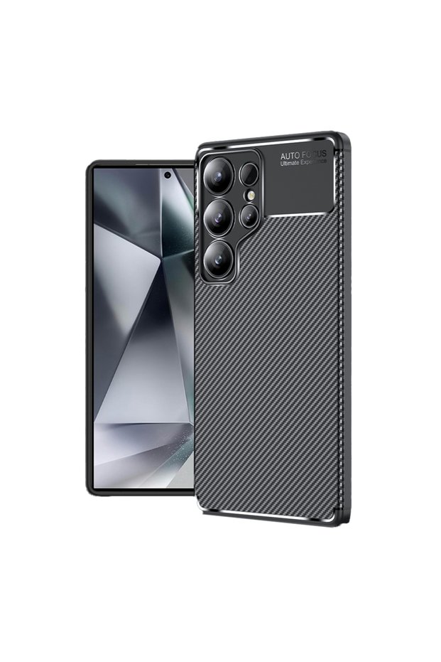 Galaxy S25 Ultra Case Carbon Look Silicone with Camera Protection Ultimate Protection Brsa