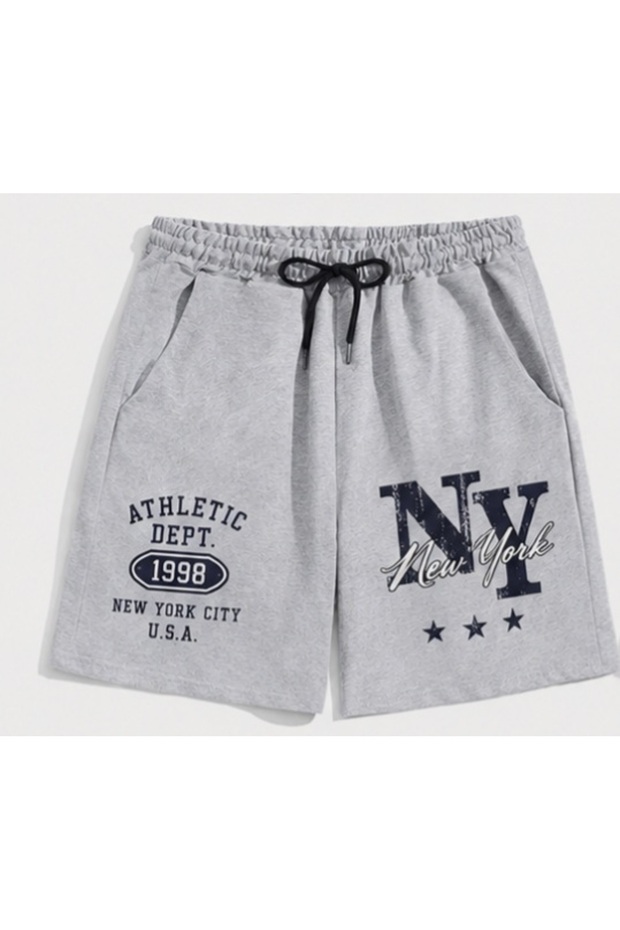 Unisex Oversize Relaxed Fit High Waist Special Design Printed Summer Shorts