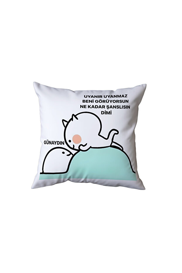 Funny Gift Pillow for Lover, with Funny Character Illustration