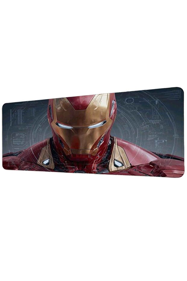 لوحة ماوس للألعاب من Iron Man Armor Technological Blueprint مقاس 40 × 90 سم، قاعدة مضادة للانزلاق، حجم كبير