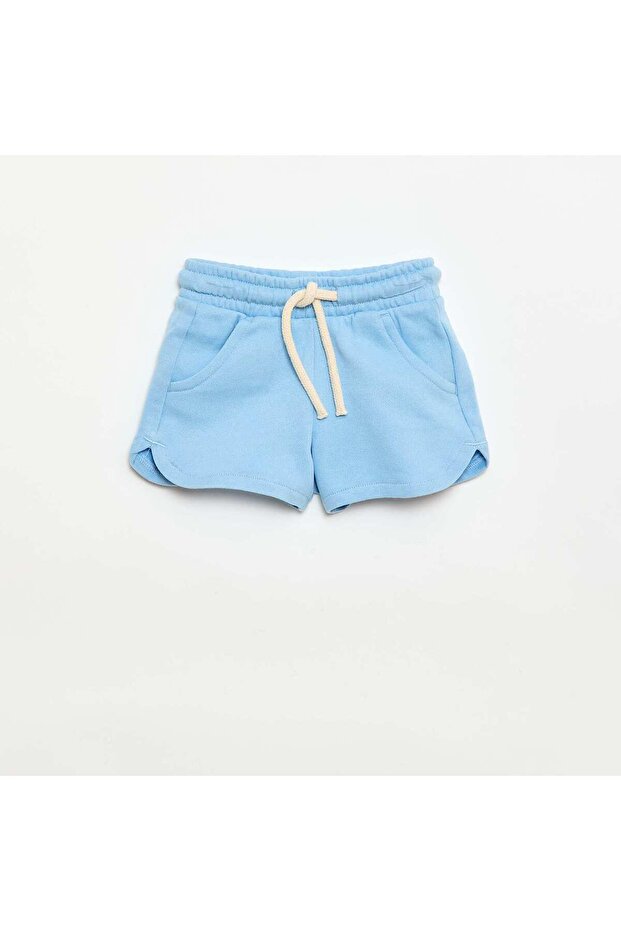 Plain lightweight fleece shorts BLUE