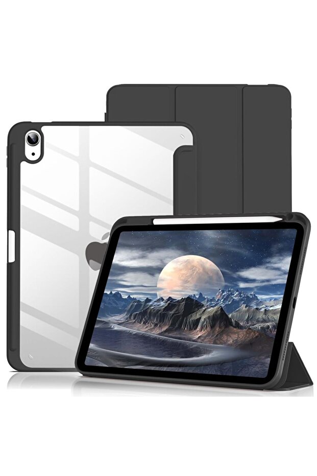 غطاء حماية أسود أنيق لجهاز iPad الجيل العاشر والحادي عشر (A16) مقاس 11 بوصة 2025 / الجيل العاشر 10.9 بوصة 2022