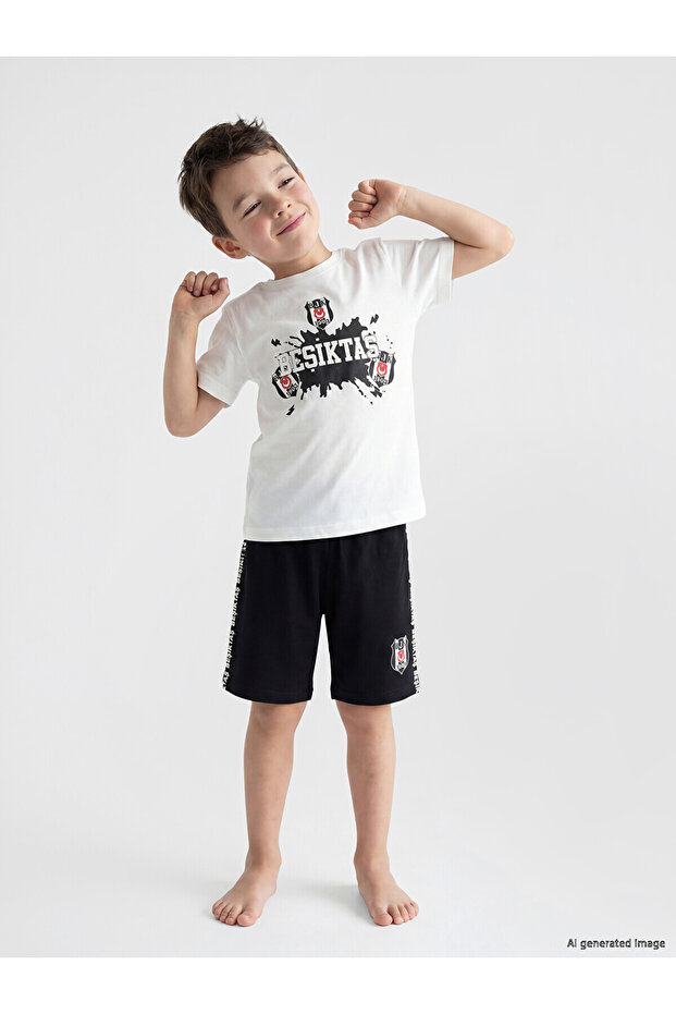 Vizyon New Season Printed Boys' Shorts Pajama Set