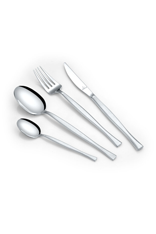 86-Piece Silver Matte Cutlery Set – Premium 18/10 Stainless Steel, Dual-Tone Elegant Flatware