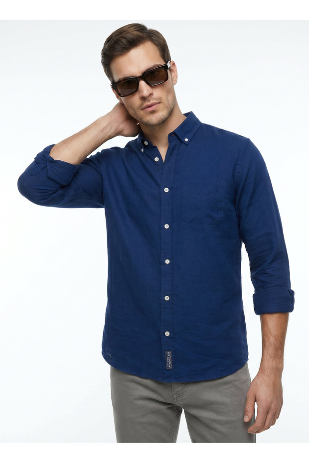 Shirt, L, Navy Blue