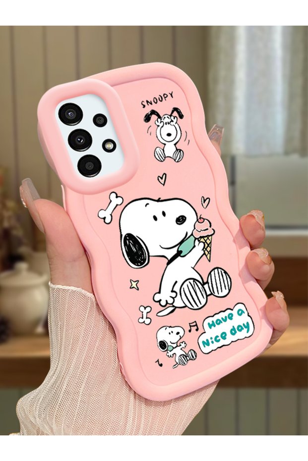 Samsung Galaxy A13 4g Compatible Case Camera Protector Pink Silicone Couple Phone Case Stripe Pattern