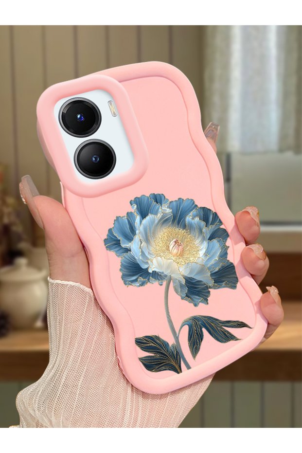 Vivo Y56 Compatible Case Camera Protector Pink Silicone Couple Phone Case Floral Pattern