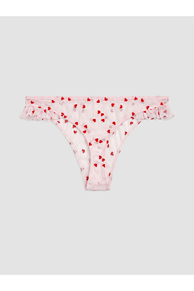 Lcw Dream Heart Patterned Ruffled Brazilian Panties