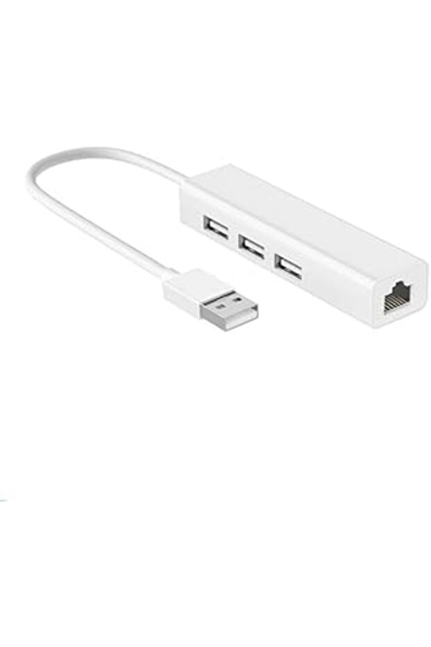 USB 2.0 Ethernet Adapter, 3-Port USB 2.0 Hub Adapter with Gigabit 1000/M RJ45 USB LAN Mac and PC