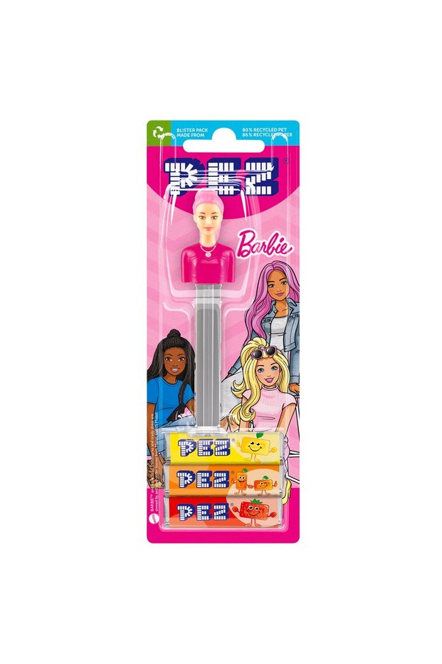 Dispenser Barbie Purple Hair – Fruit Flavored Candy Machine and Candy Refills