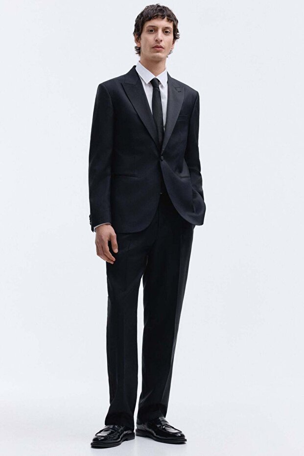 Regular Fit Wool-blend tuxedo trousers