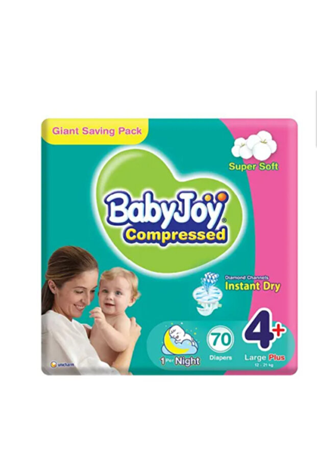 Diaper Compressed Diamond Pad Large Size 4 Plus - 70 Count