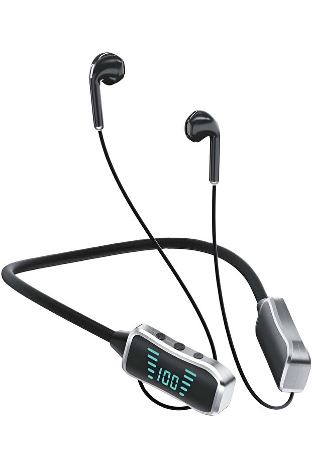 Bluetooth Headset Neckbands, Bluetooth V5.4, 30H Battery, 200 Days Standby, Noise Reduction Earphones , black