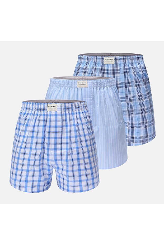 Men’s Regular Fit Cotton Poplin Boxers 3‑Pack