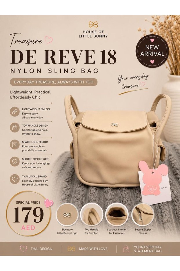 Treasure De Reve 18 Nylon Sling Bag