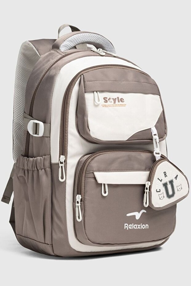 Relaxion Unisex School Backpack Travel Camping Daily Student Backpack School Bag 2466 Black