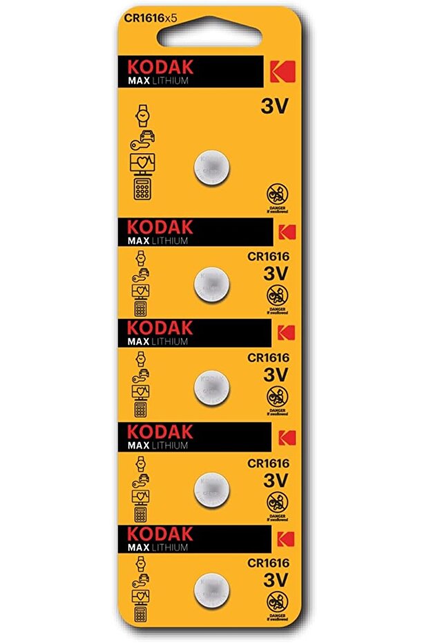 Max Lithium Button Cell Battery CR1616 - Pack of 5