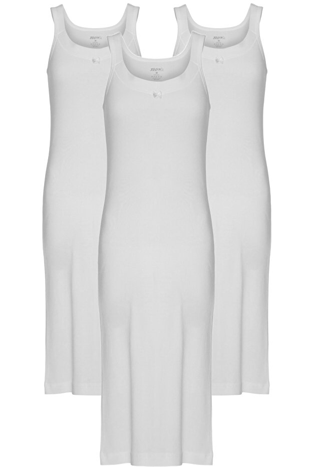 3-Pack Women's 100% Cotton Ribbed Long Ribbed Nightgown 1231